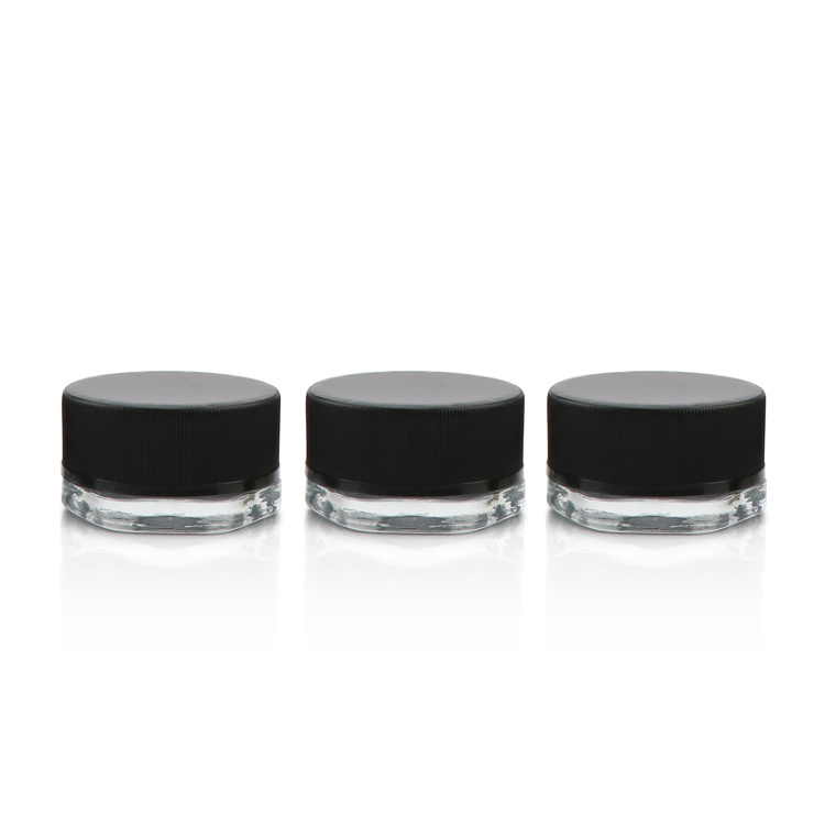 Refillable 3ml 5ml 7ml small cbd wax oil hexagon glass container mini childproof concentrate storage jars for dab