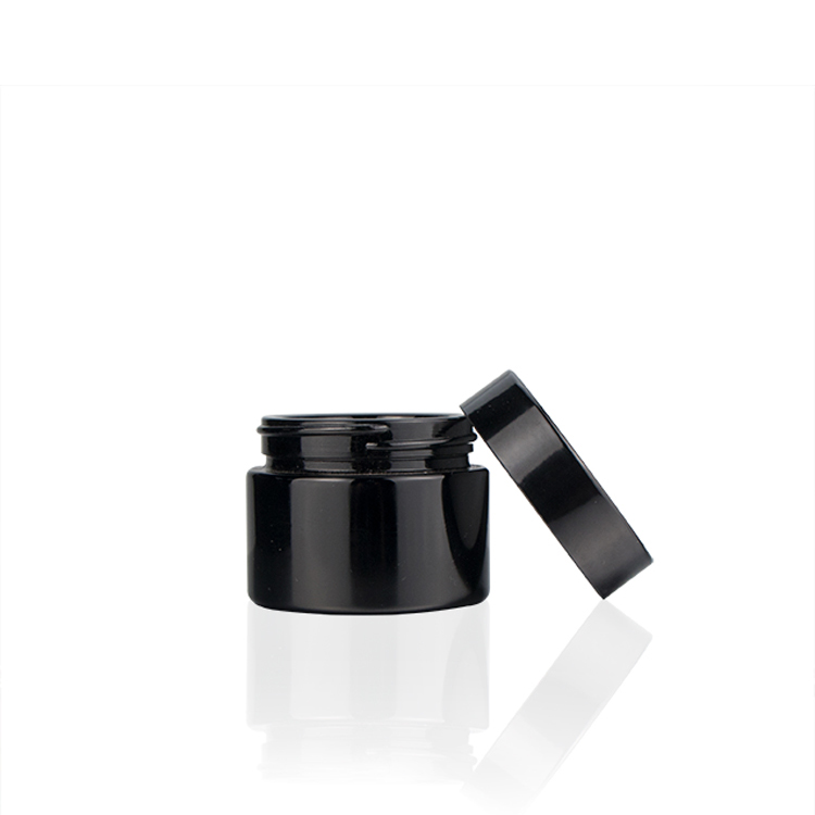 Refillable 5 10 15 30 50 60 100 200 g empty round hemp flower storage container ultra dark violet glass jar with cap