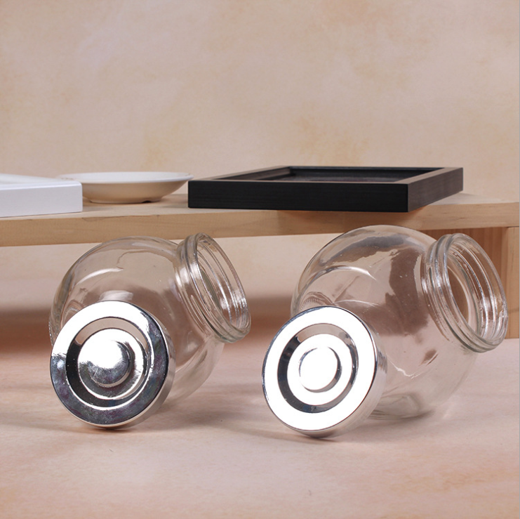 Refillable 50ML 100ML 180ML 280ML 380ML 480ML Clear Storage Candy Tilt Glass Jar