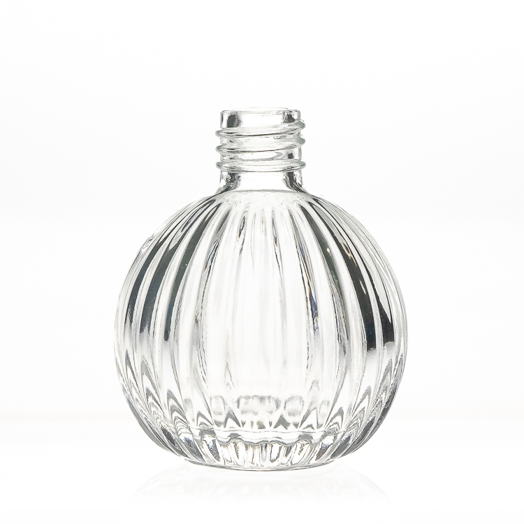 Refillable 50ml Round Ball Shaped Embossed Crystal Glass Spray Perfume Bottles