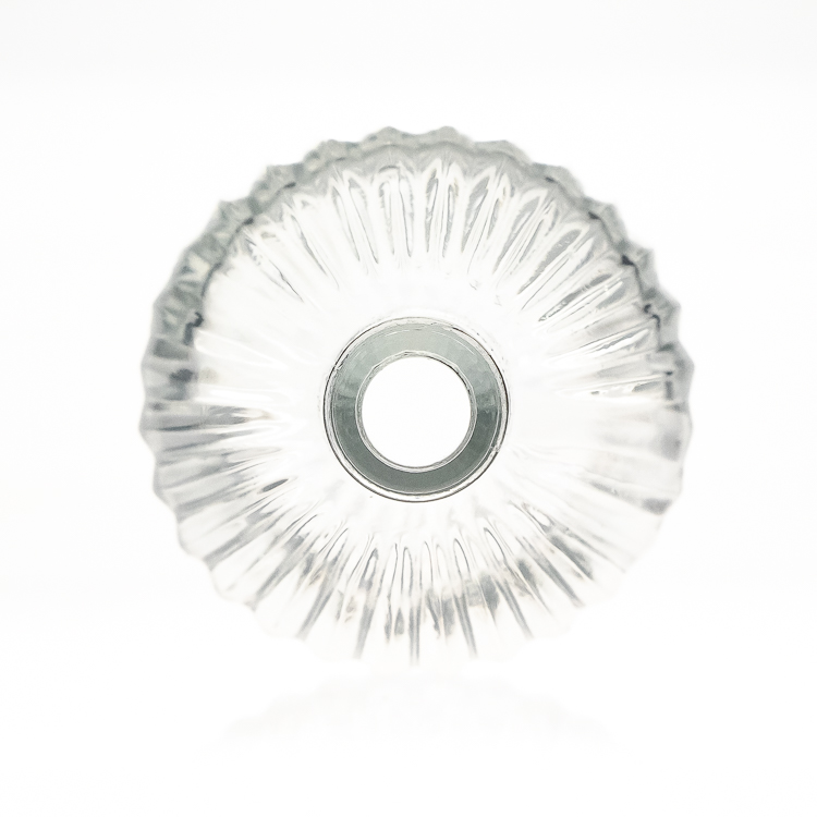 Refillable 50ml Round Ball Shaped Embossed Crystal Glass Spray Perfume Bottles