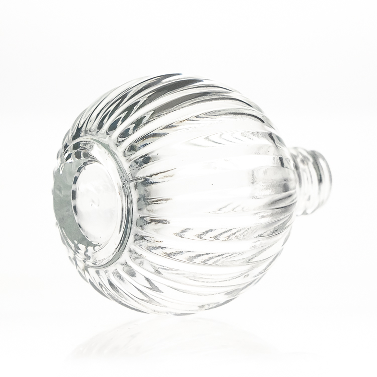 Refillable 50ml Round Ball Shaped Embossed Crystal Glass Spray Perfume Bottles