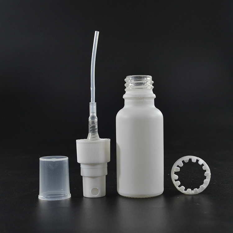 Refillable 5ml 10ml 15ml 20ml 30ml 50ml 100ml frosted white glass spray perfume bottle with aluminum white spray cap