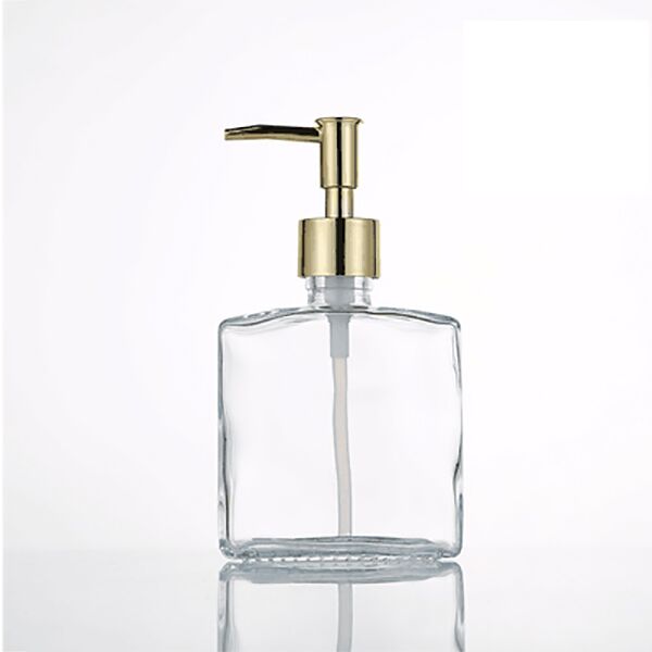Refillable 8oz Hand Sanitizer Glass Bottle Shampoo Square Bottle With Pump