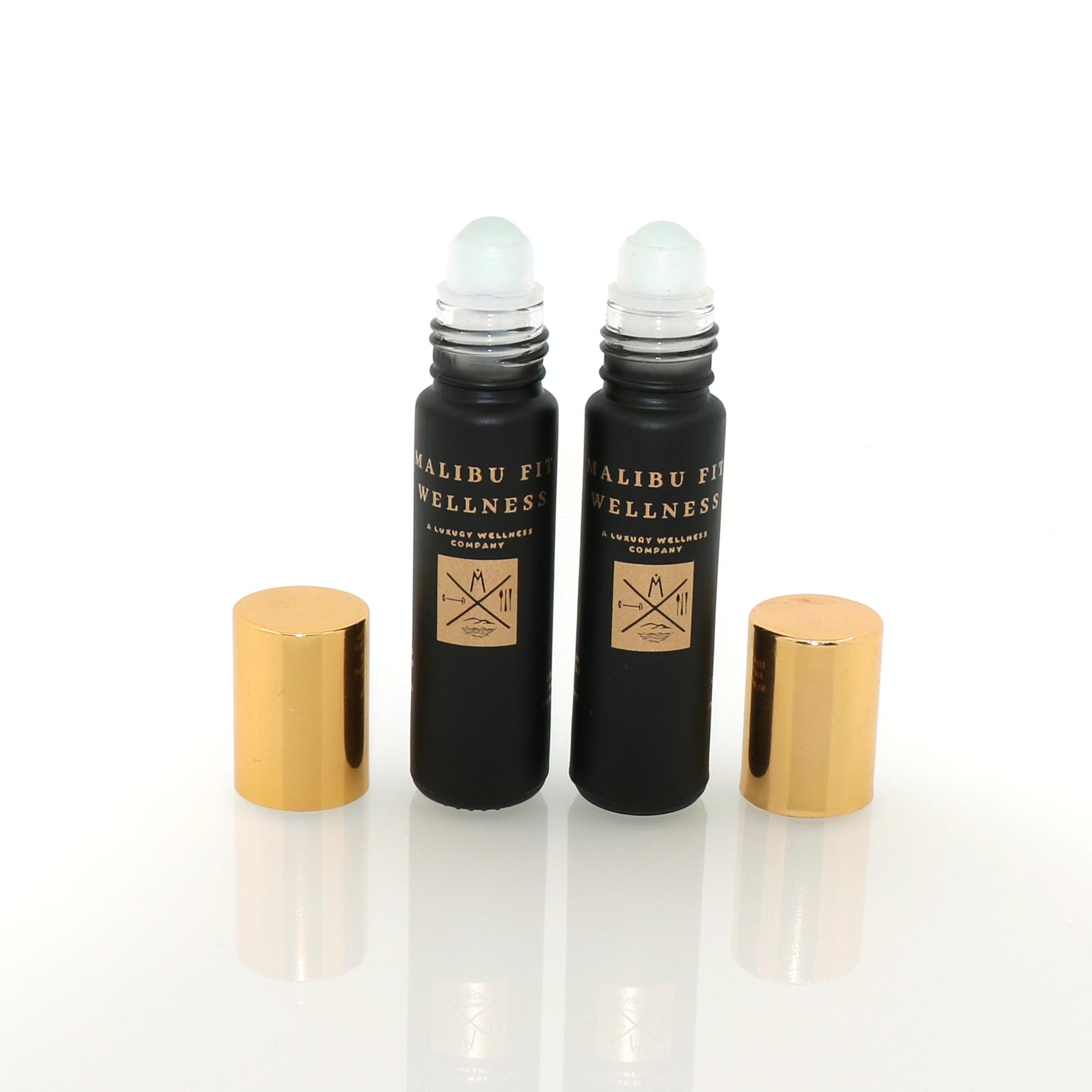Refillable Amber roll on glass bottle thin 10ml roller bottles with metal ball in stock