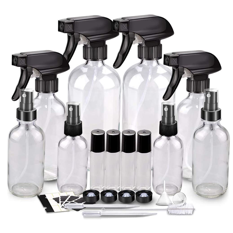 Refillable Cosmetic Containers Brown Mist & Stream Mister 16oz Amber Glass Spray Bottles//
