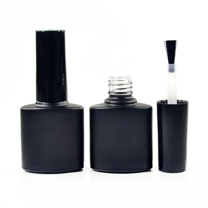 Refillable Empty Nail Polish Glass Bottle with Cap 7ml 13mm Clear Amber Black White Glass Brush Nail Polish Bottles