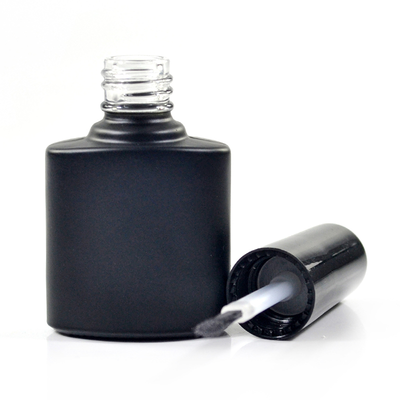 Refillable Empty Nail Polish Glass Bottle with Cap 7ml 13mm Clear Amber Black White Glass Brush Nail Polish Bottles