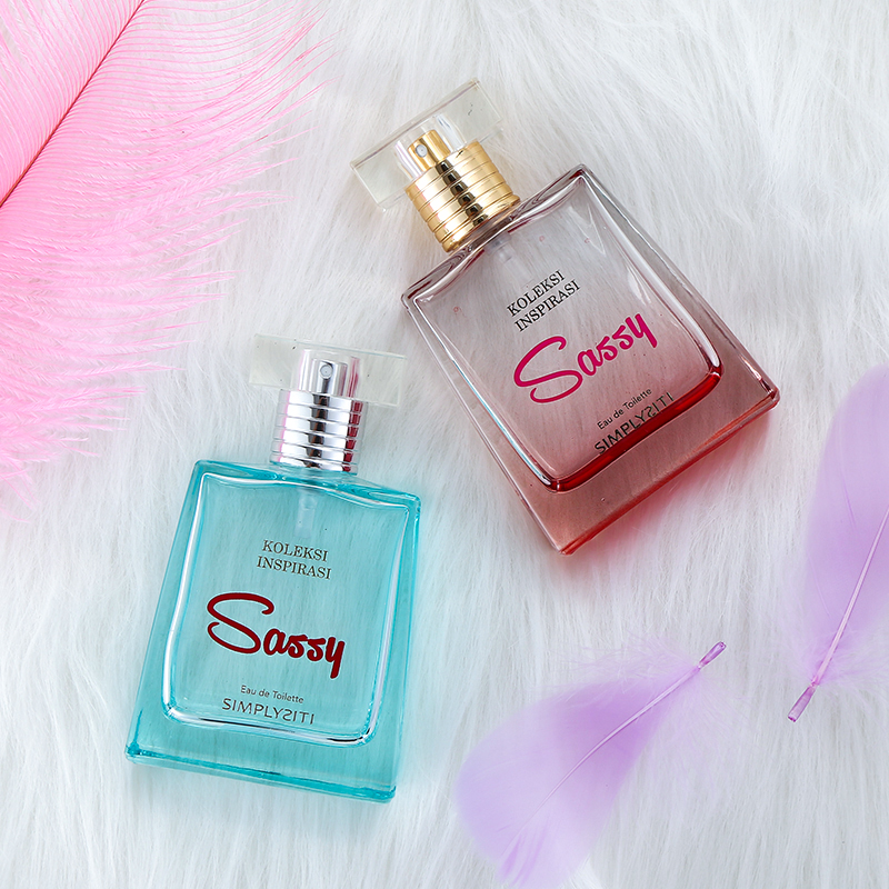Refillable Pink Cosmetic Bottles Color Spray Bottle Glass Perfume Bottles 50 Ml