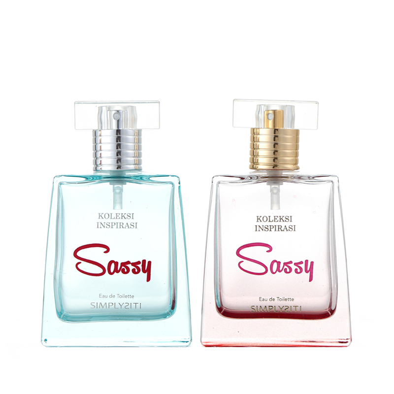 Refillable Pink Cosmetic Bottles Color Spray Bottle Glass Perfume Bottles 50 Ml