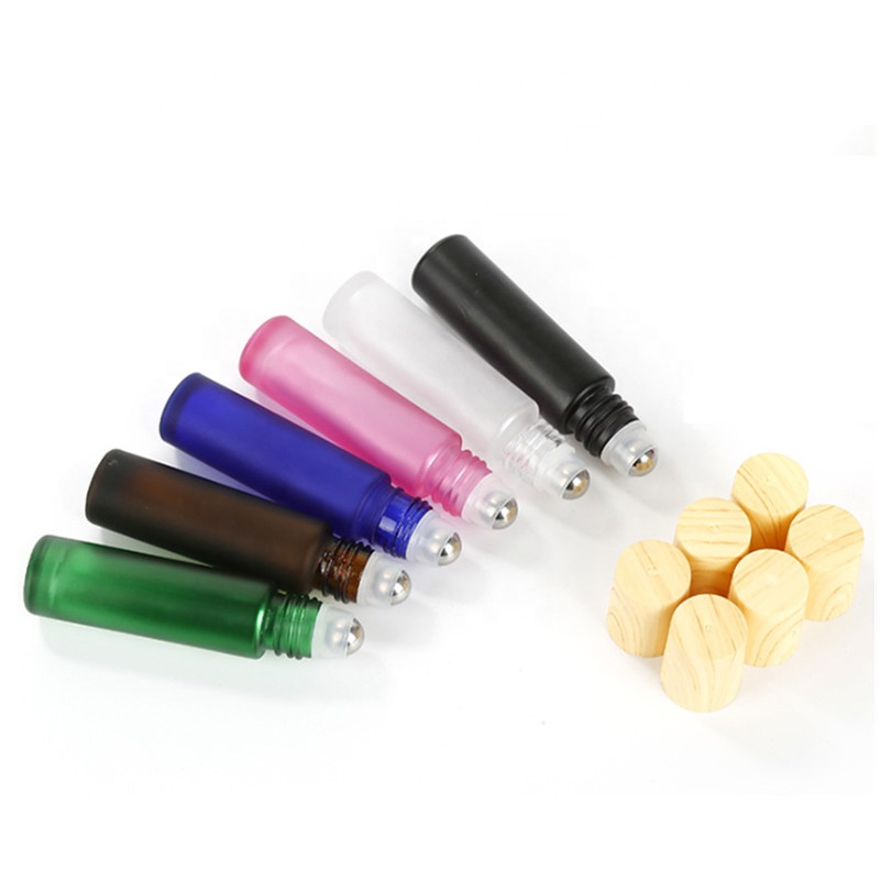 Refillable Roll On Bottle 10ml Frosted Glass Perfume Bottle With Roller Ball
