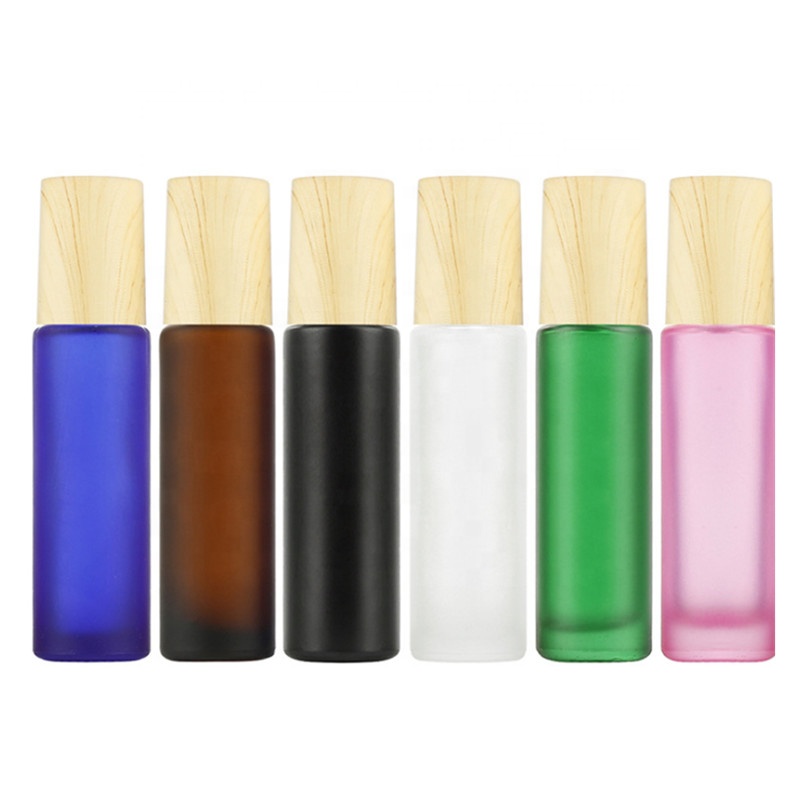 Refillable Roll On Bottle 10ml Frosted Glass Perfume Bottle With Roller Ball