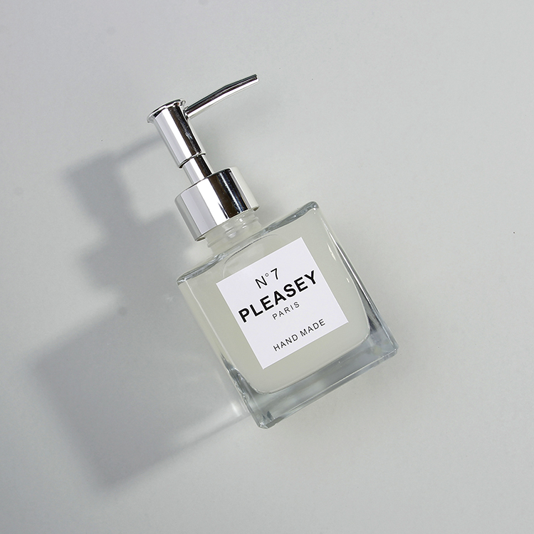 Refillable Square Glass Hand Sanitizer Bottle Hand Wash Liquid Bottle