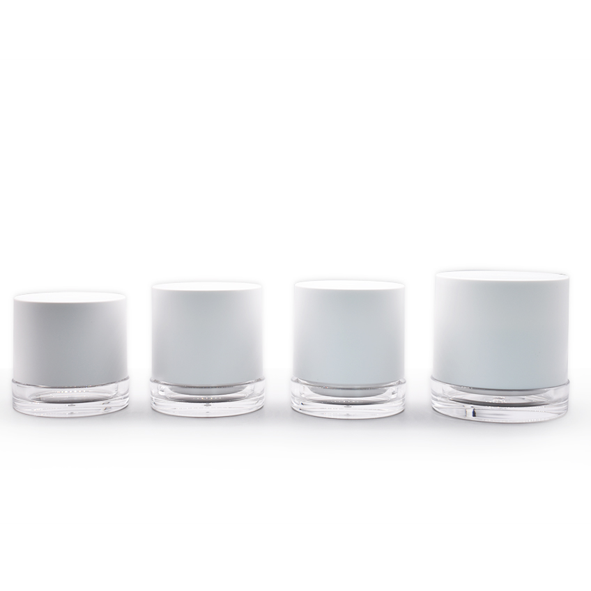 Refillable White Cream Jars Acrylic 15g 30g 50g Empty jar with Inner Cap for cream