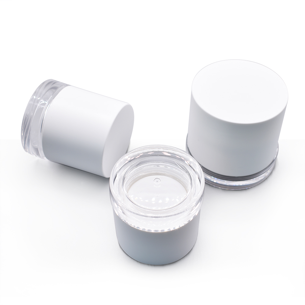 Refillable White Cream Jars Acrylic 15g 30g 50g Empty jar with Inner Cap for cream