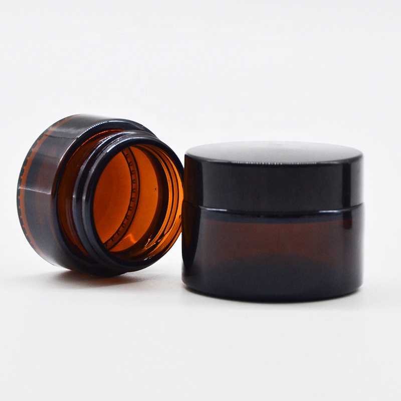 Refillable brown glass cosmetic screw cap glass jar wholesale canada 100g cosmetic glass jar