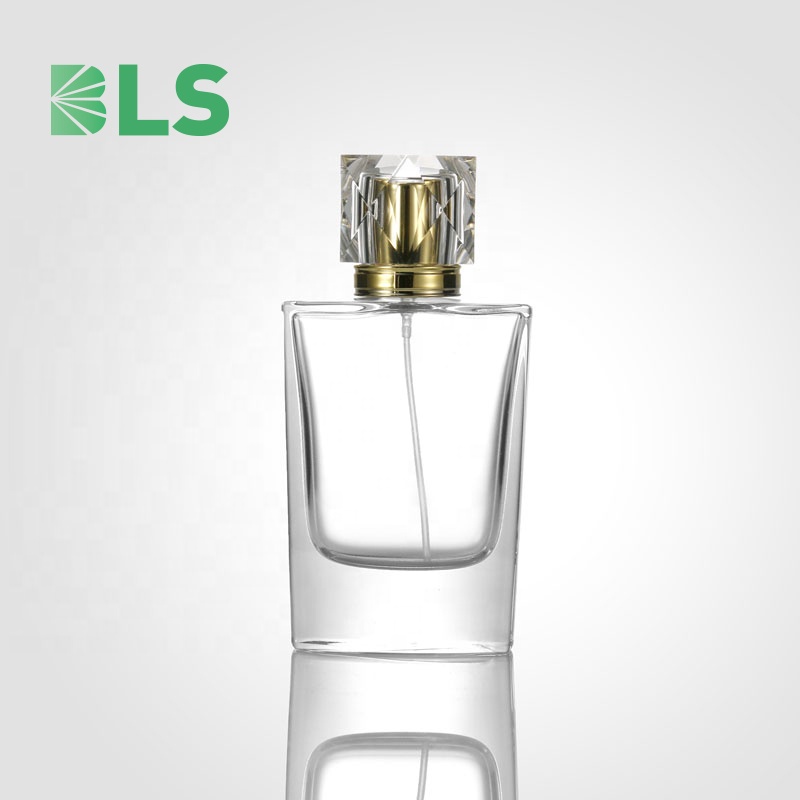 Refillable perfume bottle glass 55ml cosmetic bottle pump bottle