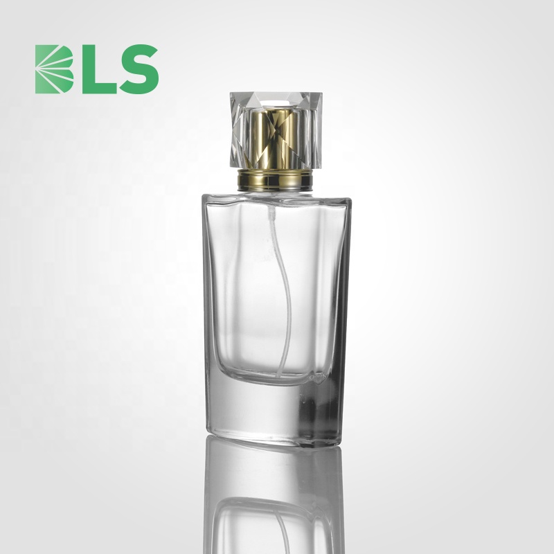 Refillable perfume bottle glass 55ml cosmetic bottle pump bottle