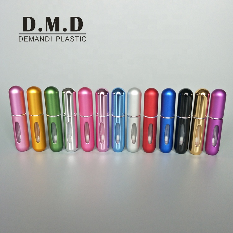 Refillable portable travel aluminum 5 ml perfume atomizer 5ml perfume spray bottle