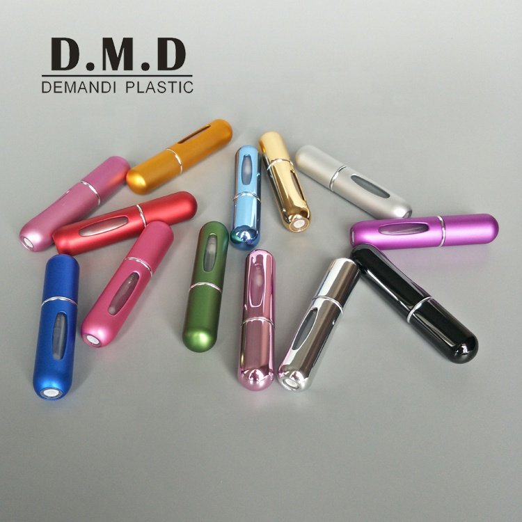 Refillable portable travel aluminum 5 ml perfume atomizer 5ml perfume spray bottle