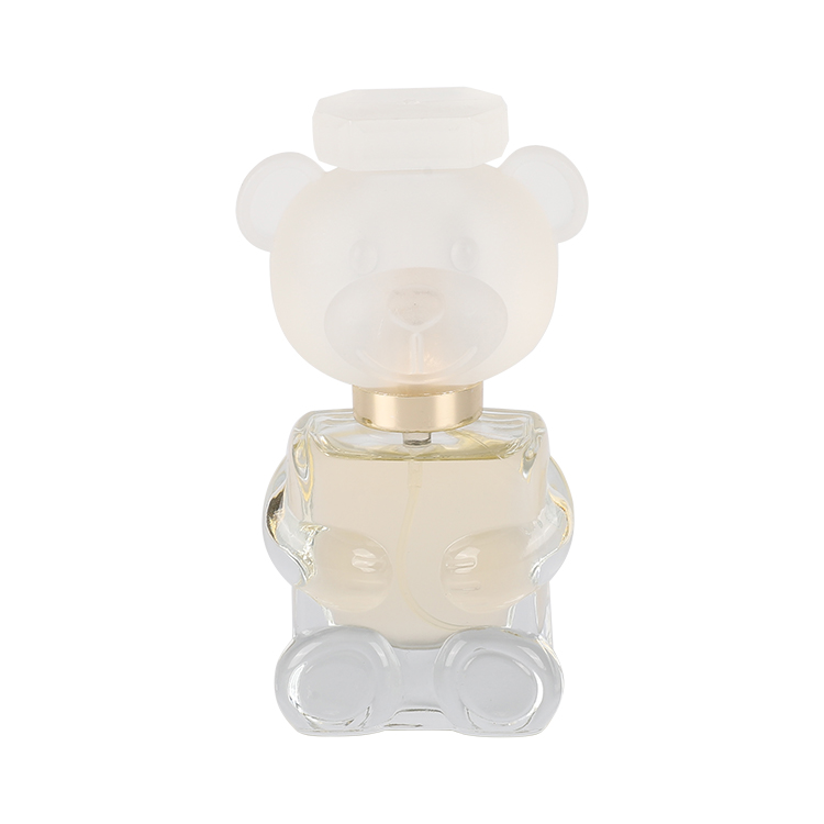 Refillable transparent bear shape multi-colored cube square 30ml perfume pump sprayer bottle