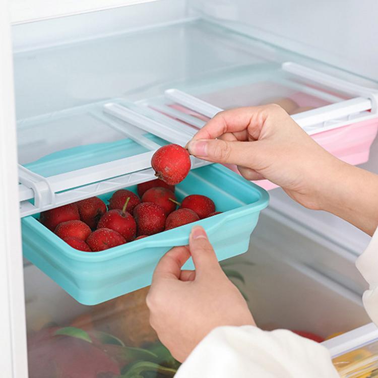 Refrigerator Folding Storage Box Hanging Egg Fruit and Vegetable Storage Box Food Transparent Kitchen Storage Box