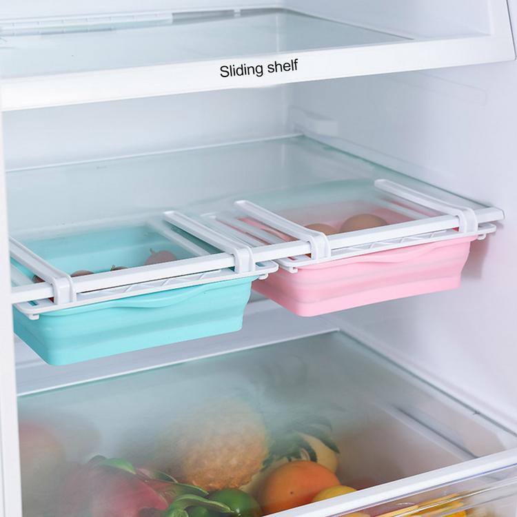 Refrigerator Folding Storage Box Hanging Egg Fruit and Vegetable Storage Box Food Transparent Kitchen Storage Box