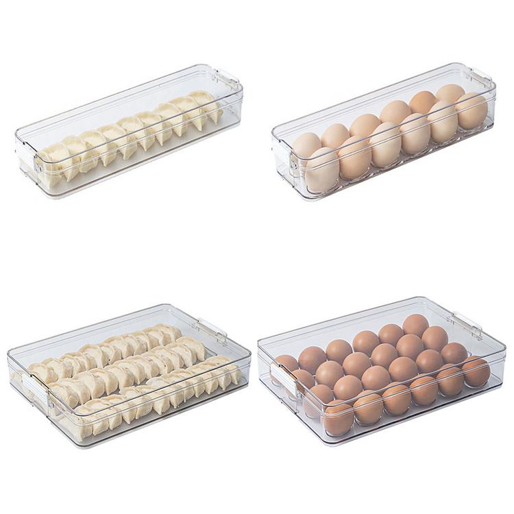 Refrigerator egg dumplings stackable storage box household kitchen transparent plastic vegetable storage box with lid