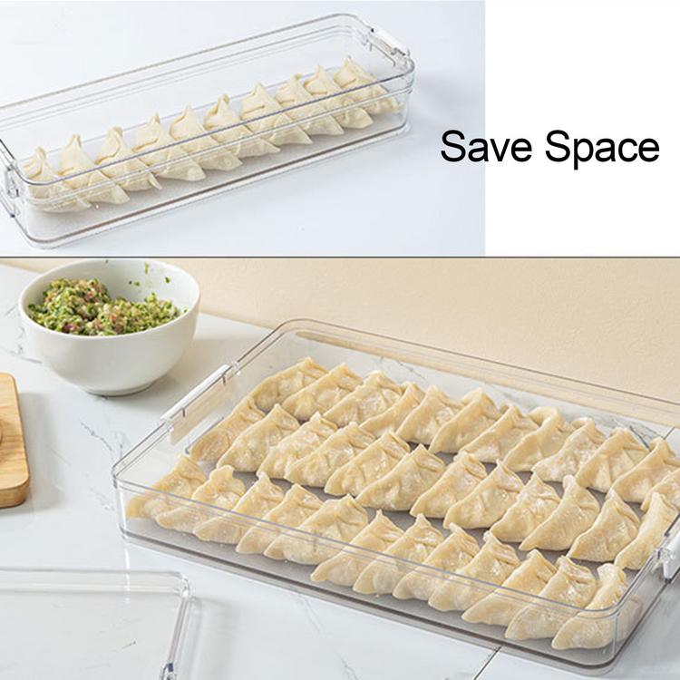 Refrigerator egg dumplings stackable storage box household kitchen transparent plastic vegetable storage box with lid