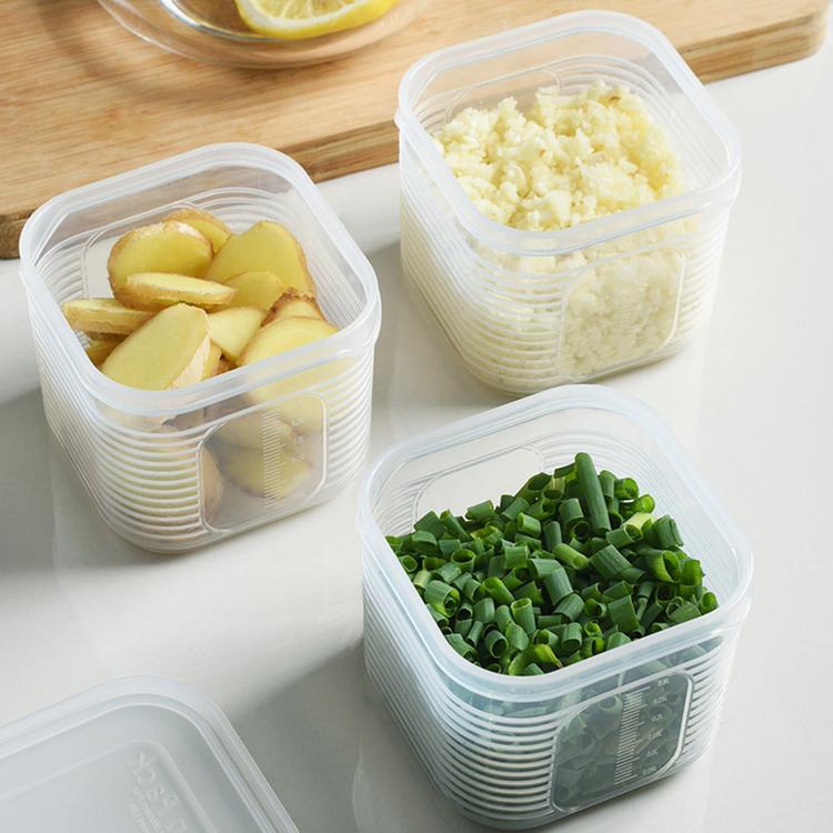 Refrigerator food crisper kitchen transparent compartment food storage box frozen sealed plastic box kitchen supplies