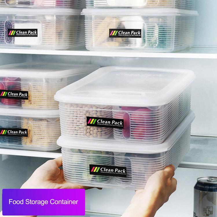Refrigerator food crisper kitchen transparent compartment food storage box frozen sealed plastic box kitchen supplies
