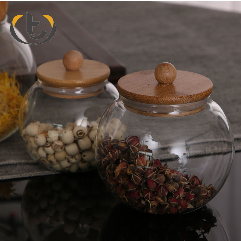 Reliable quality long glass jar with wooden spoon lip jar glass