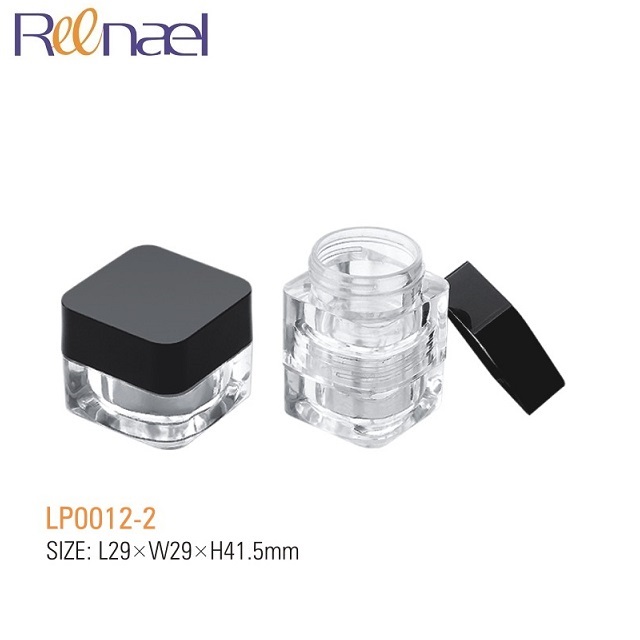 Replaceable 3g 6g 9g plastic stackable loose powder jars in multiple colors make up empty case powder box