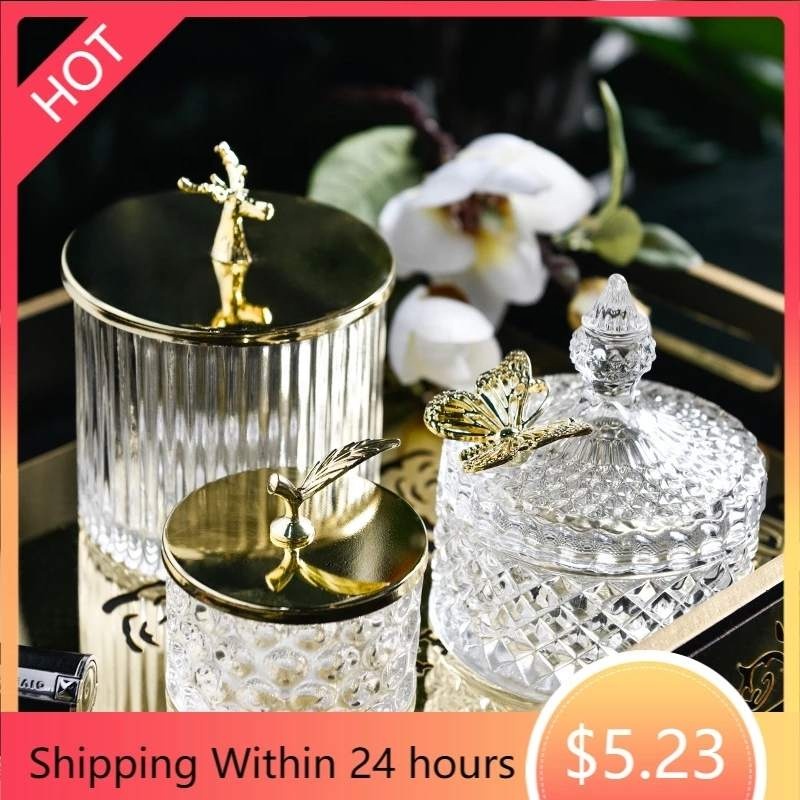 Retro Glass Storage Jars with Lid Candy Creative Christmas Food Snacks Tea Spice Cereal Container Kitchen Storage Can Decoration