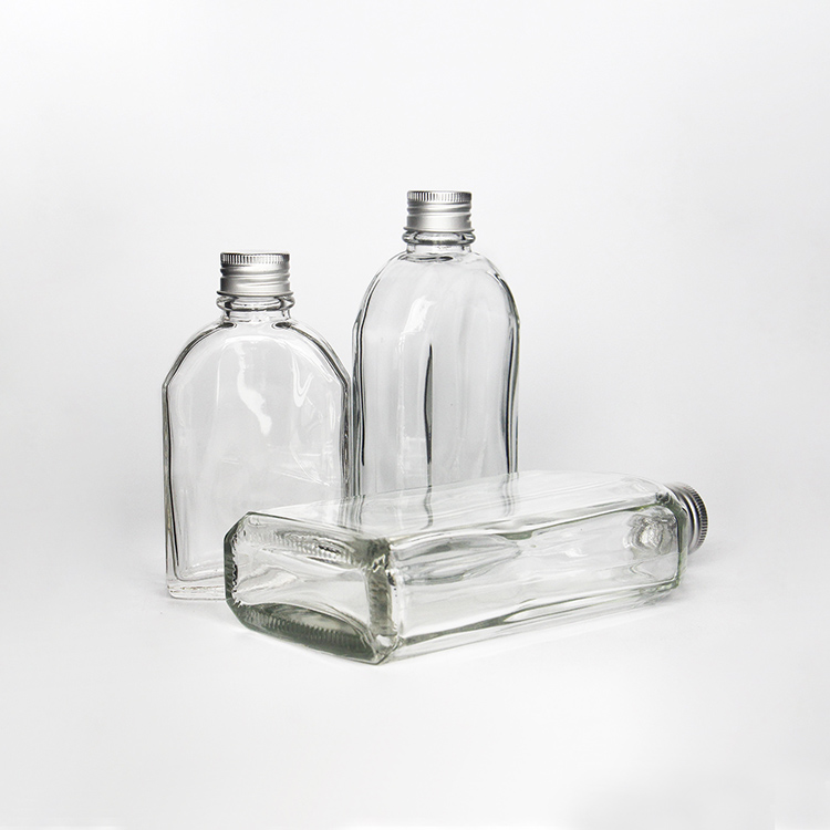 Reusable 100ml 200ml 300ml Glass Coffee Cup Cold Brew Bottle With Silver Black Golden Metal Cover