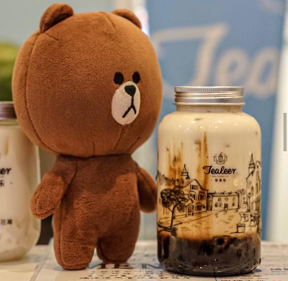 Reusable 500ml 16oz Clear or printed bubble milk tea boba cup glass mason jar with metal cap