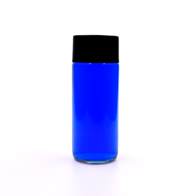 Reusable 8 oz clear round empty cold-pressed juice beverage drinking glass bottle fruit milk tea containers with plastic top