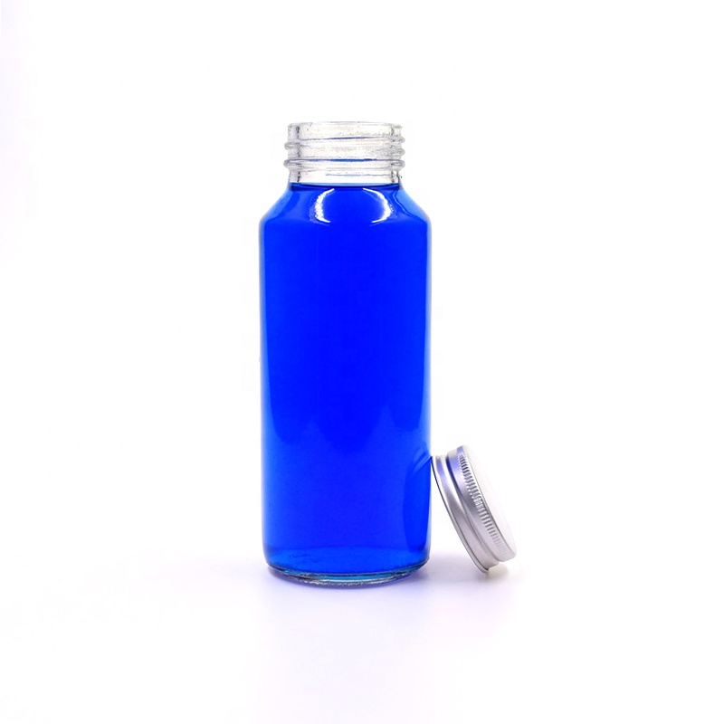 Reusable 8 oz clear round empty cold-pressed juice beverage drinking glass bottle fruit milk tea containers with plastic top