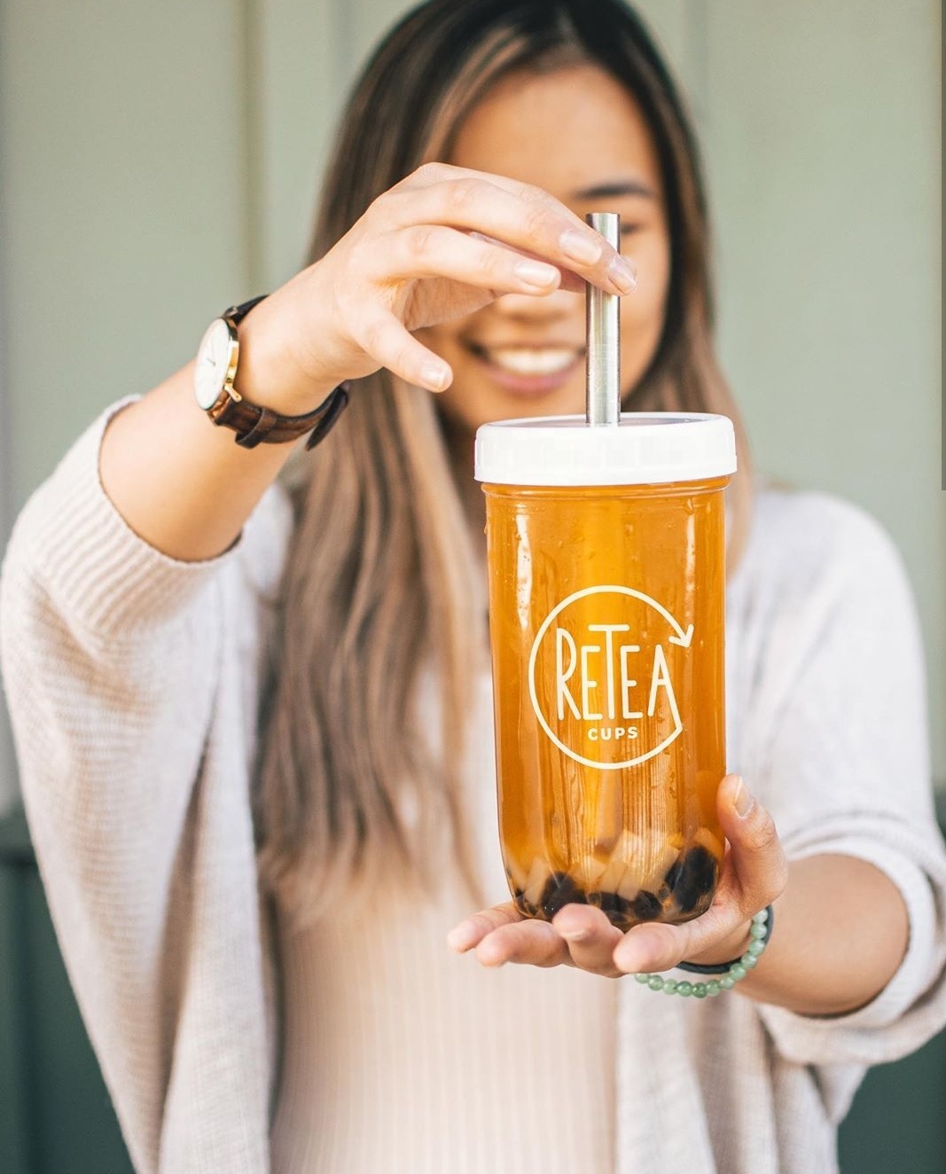 Reusable Boba Cup Glass Bubble Tea Tumbler for Smoothies Milk Tea Tapioca Pearls Mason Jar Cups with Lids