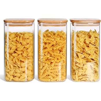 Reusable Glass Spice Jar With Bamboo Lid Sugar Canister Glass Jar With Cork Bamboo LId