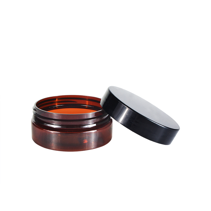 Reusable cosmetic container 30g 50g 100g 150g 200g 250g amber  Black pet Plastic Jar with screw lid
