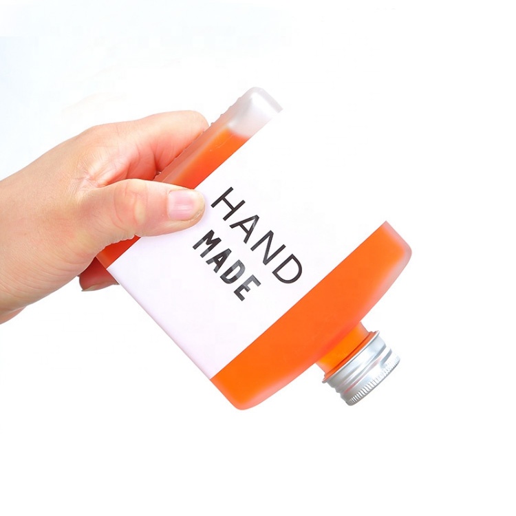 Reusable frosted Milk Containers packaging 8oz 250ml flat refillable glass Juice Bottles with caps for liquids coffee tea drinks