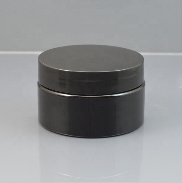Reusable hair conditioner tea package cosmetic container 30g 50g 100g 150g 200g 250g Solid Black PET Plastic Jar with lid