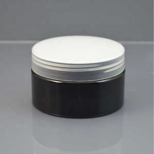 Reusable hair conditioner tea package cosmetic container 30g 50g 100g 150g 200g 250g Solid Black PET Plastic Jar with lid