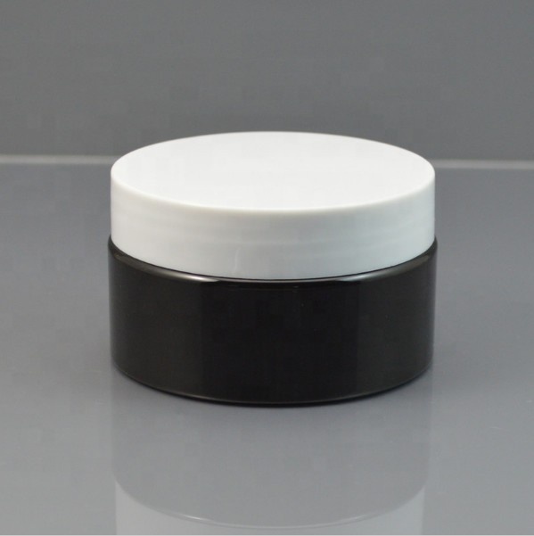 Reusable hair conditioner tea package cosmetic container 30g 50g 100g 150g 200g 250g Solid Black PET Plastic Jar with lid