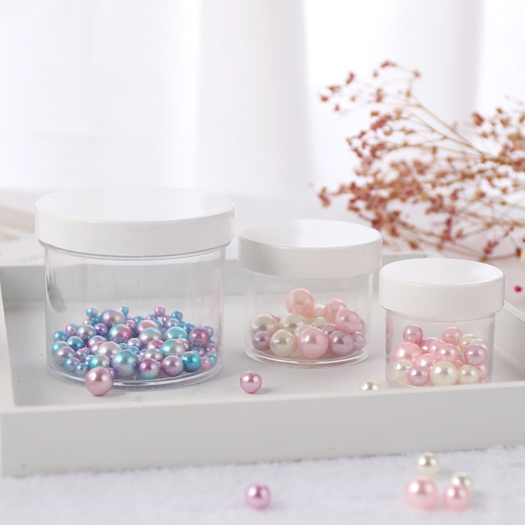 Reusable plastic 4oz empty clear slime container with screw cap