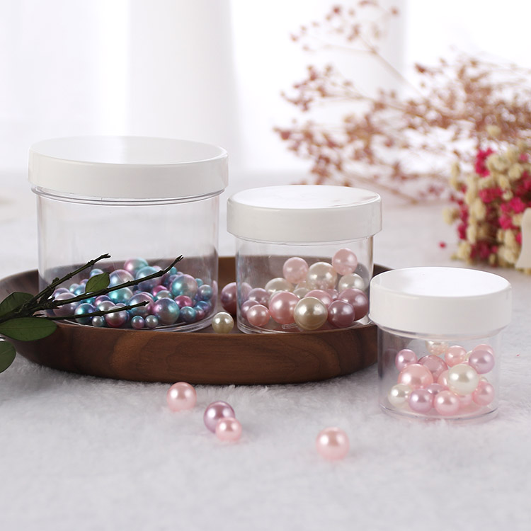 Reusable plastic 4oz empty clear slime container with screw cap