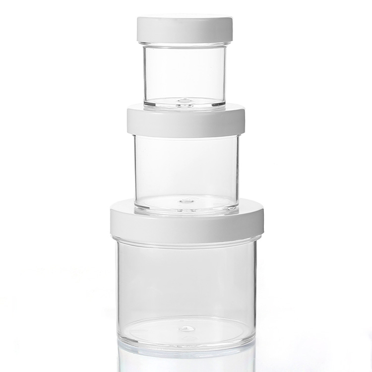 Reusable plastic 4oz empty clear slime container with screw cap