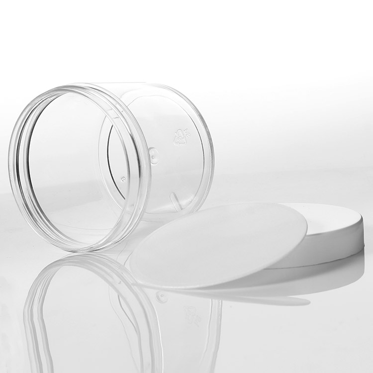 Reusable plastic 4oz empty clear slime container with screw cap