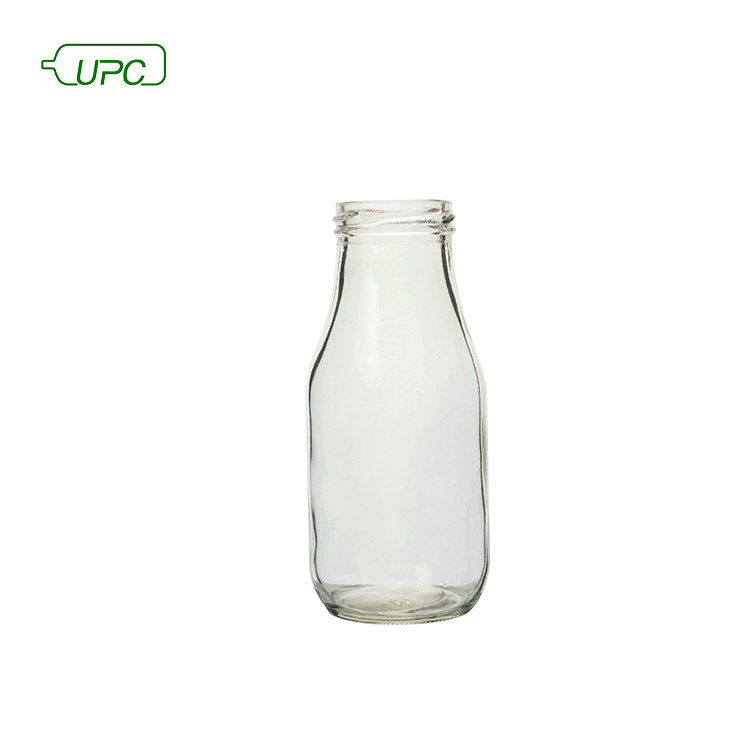 Reusable wholesale 250ml clear empty glass milk bottle